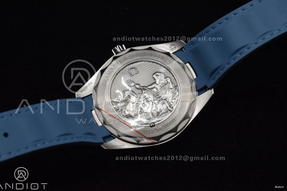 on Dial 43mm A8938 Edition 1:1 Rubber Worldtimer Aqua Terra Blue Best Summer Strap Blue GMT VSF Clone Super 1111